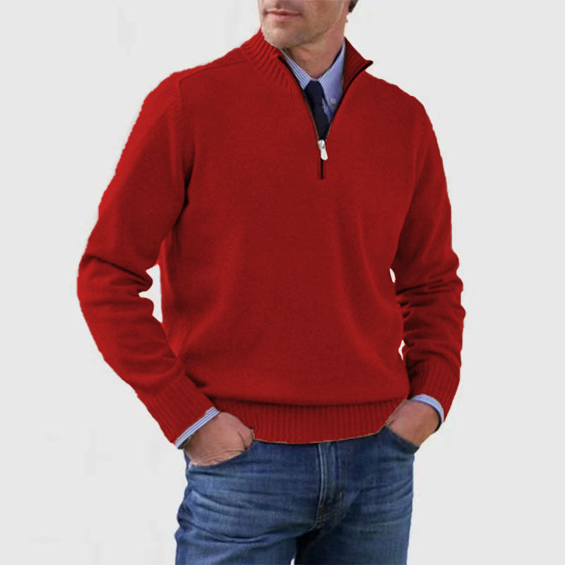 Men's Quarter-Zip Knit Sweater – Smart Casual.