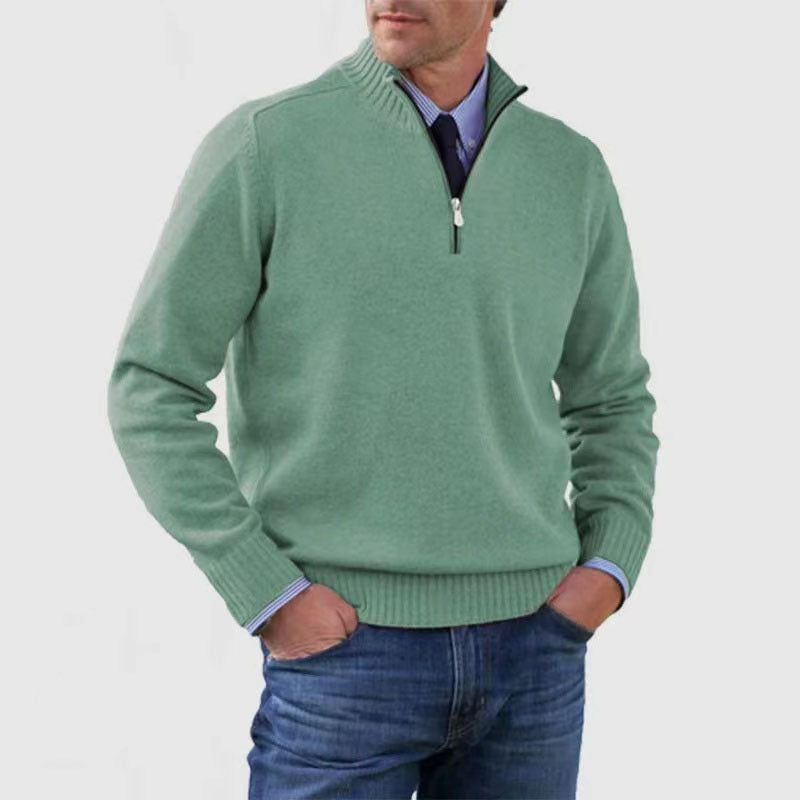 Men's Quarter-Zip Knit Sweater – Smart Casual.