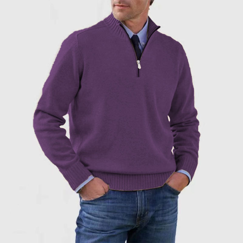 Men's Quarter-Zip Knit Sweater – Smart Casual.