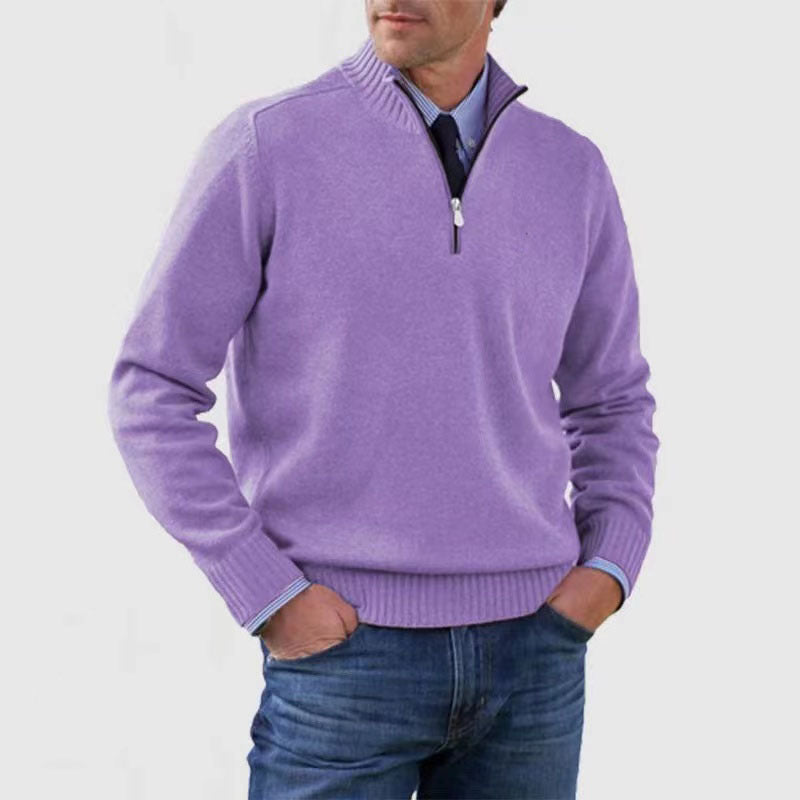 Men's Quarter-Zip Knit Sweater – Smart Casual.