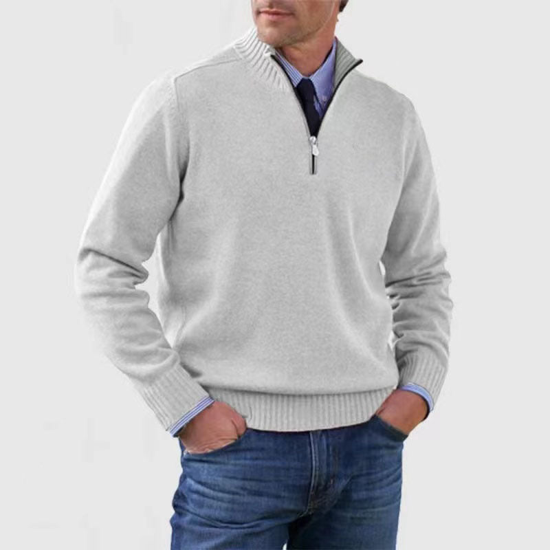 Men's Quarter-Zip Knit Sweater – Smart Casual.
