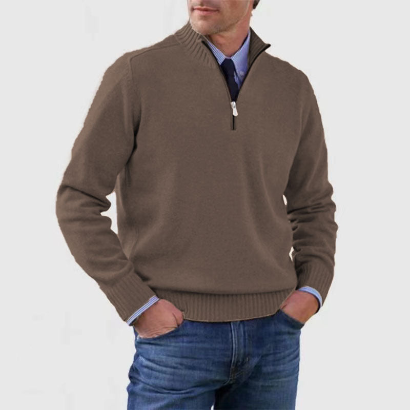 Men's Quarter-Zip Knit Sweater – Smart Casual.