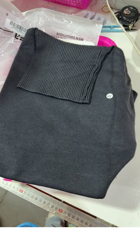 Men's slim-fit turtleneck sweater in Dark Gray