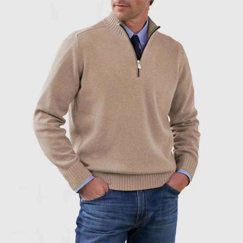 Men's Quarter-Zip Knit Sweater – Smart Casual.