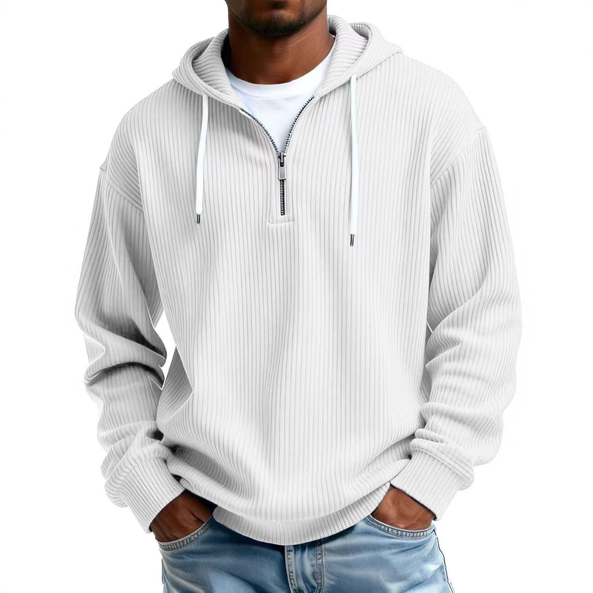 Men's Relaxed Fit Half-Zip Hoodie-Casual Streetwear