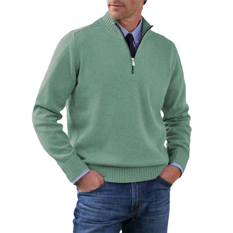 Men's Quarter-Zip Knit Sweater – Smart Casual.