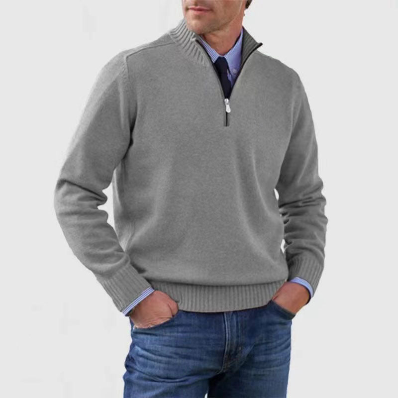 Men's Quarter-Zip Knit Sweater – Smart Casual.