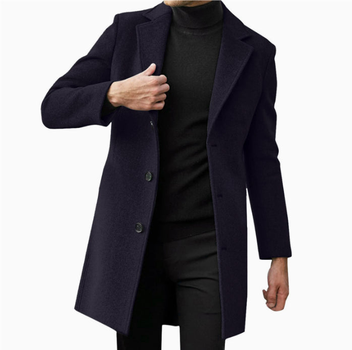 Men's mid-length slim-fit overcoat - photo 14