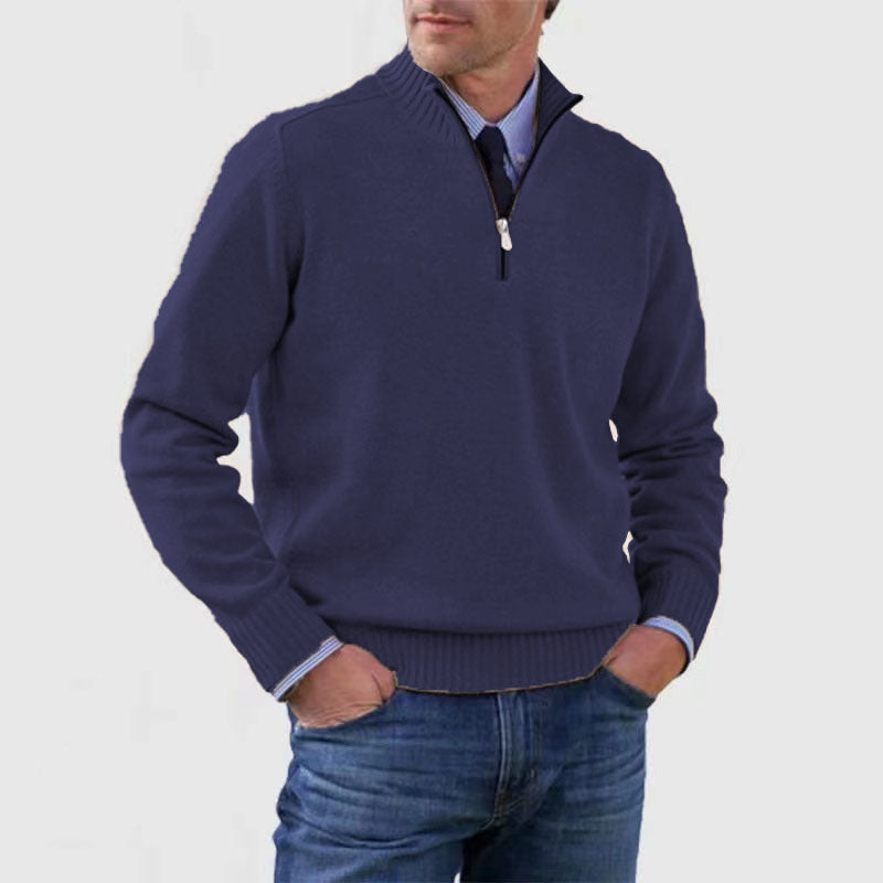 Men's Quarter-Zip Knit Sweater – Smart Casual.