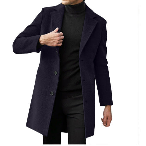 Men's mid-length slim-fit overcoat - photo 2