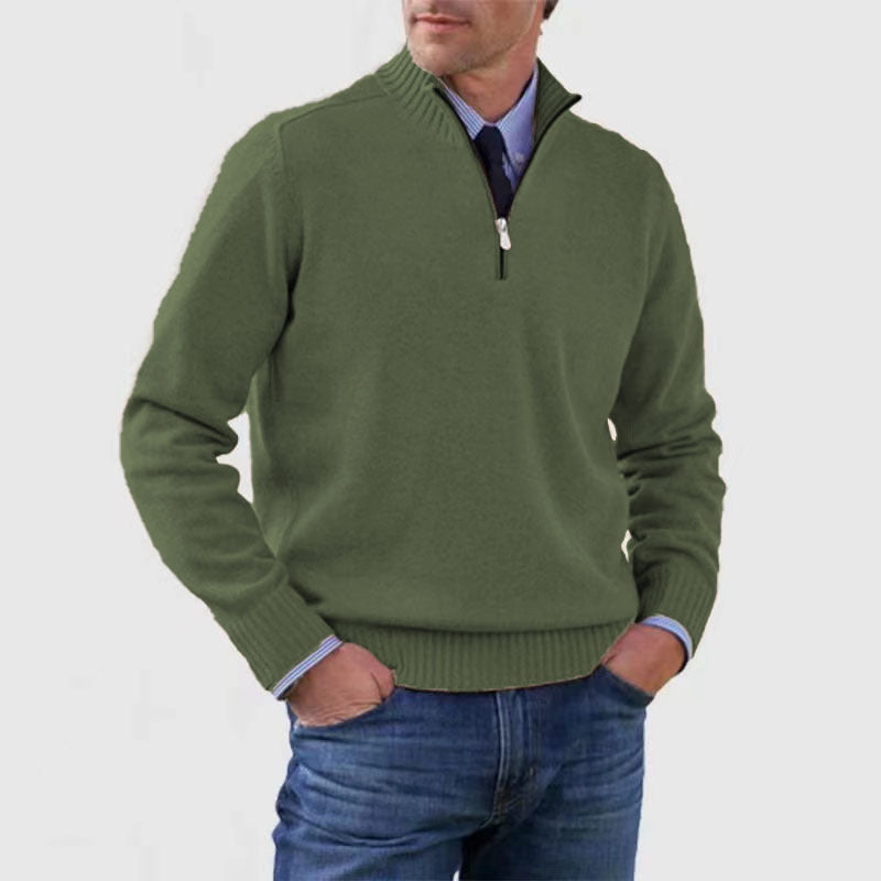Men's Quarter-Zip Knit Sweater – Smart Casual.