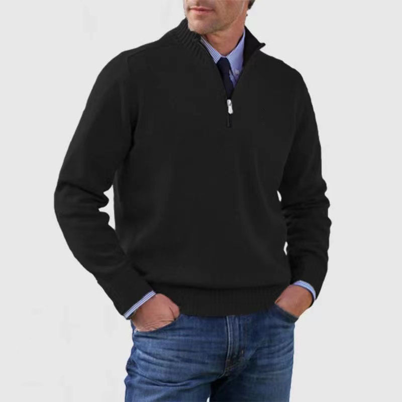 Men's Quarter-Zip Knit Sweater – Smart Casual.
