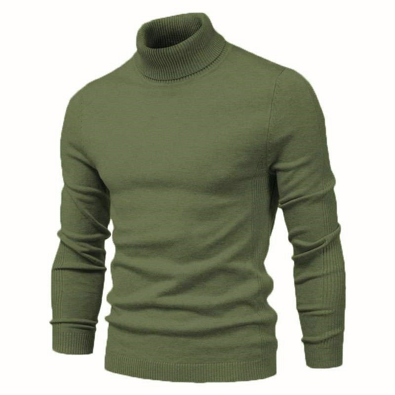 Men's slim-fit turtleneck sweater in Green