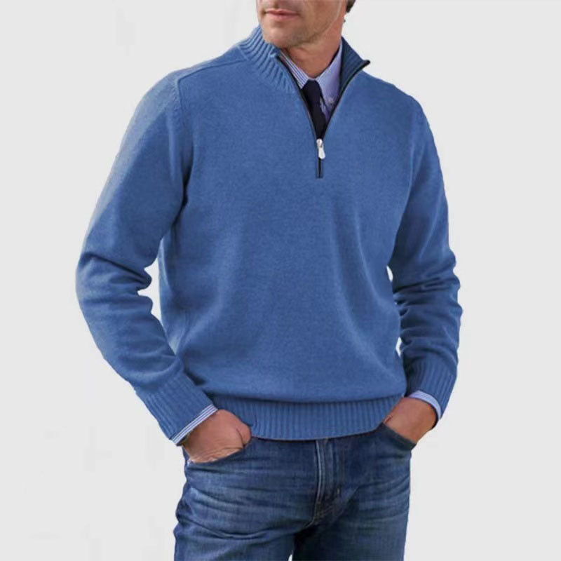 Men's Quarter-Zip Knit Sweater – Smart Casual.