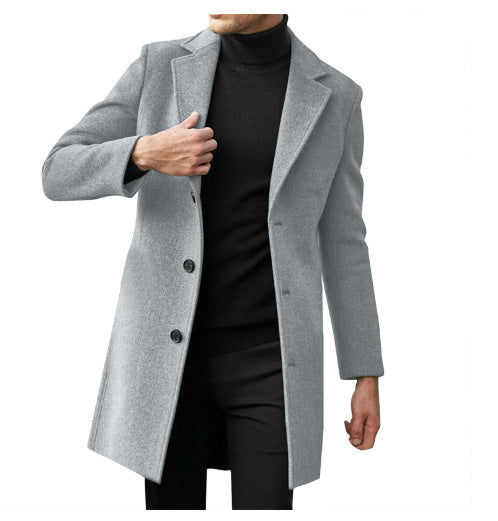 Men's mid-length slim-fit overcoat - photo 8