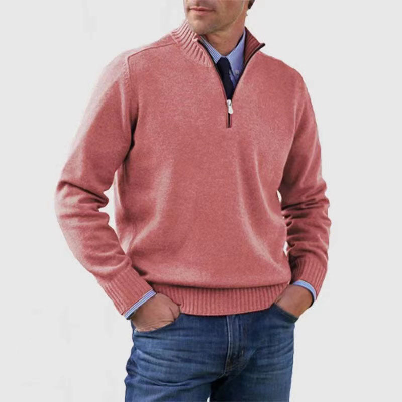 Men's Quarter-Zip Knit Sweater – Smart Casual.