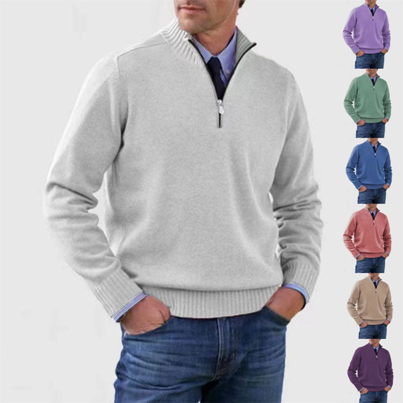 Men's Quarter-Zip Knit Sweater – Smart Casual.