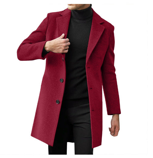 Men's mid-length slim-fit overcoat - photo 10